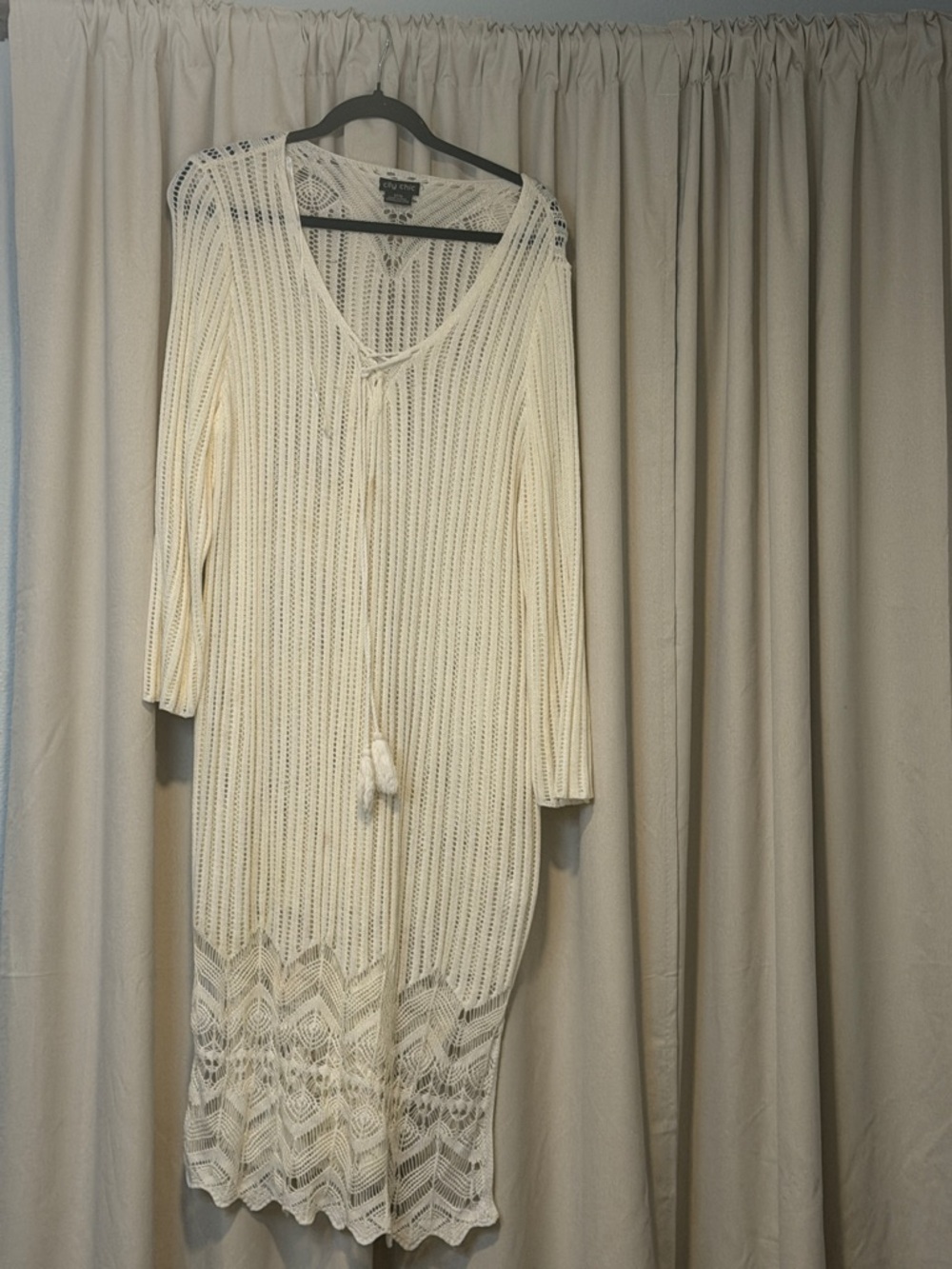 City Chic White Crochet Knit Cover Up